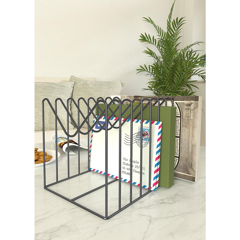 2 Sets Wire File Organizer For Desk,File Folder Holder/Rack/Stand,File Sorter Organizer,Desktop Record/Clipboard Holder,8 Sections Storage,Anti-Scratch/Rusty,Steel Stable Holder,Black