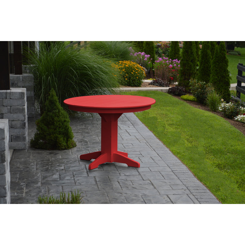 Nettie Round Outdoor Dining Table , 44'' in. W 44'' in. D, Bright Red