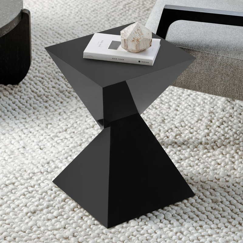 Table de bout en acrylique, Noir, noir, noir, noir