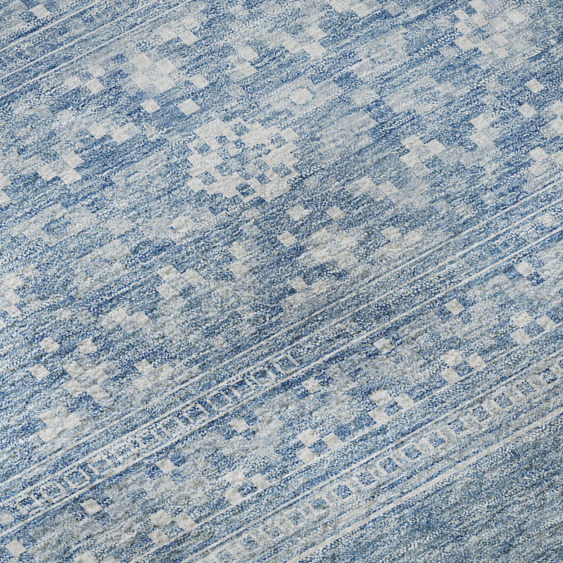 Tapis de qualité supérieure lavable à la machine Prisco Sky, Rectangle 10 pi x 14 pi