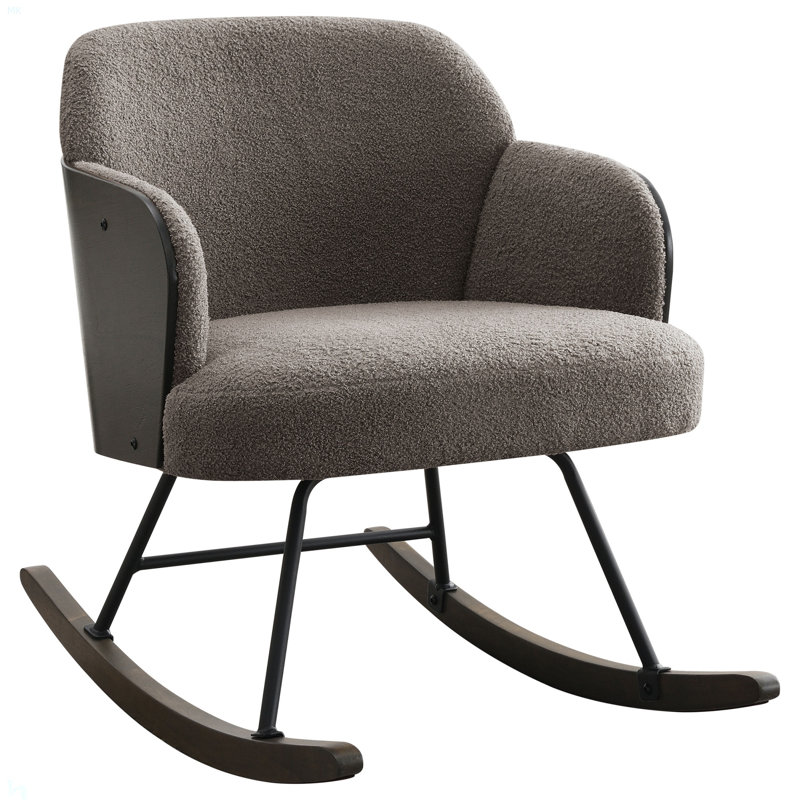 Chaise berçante rembourrée Valera, Taupe
