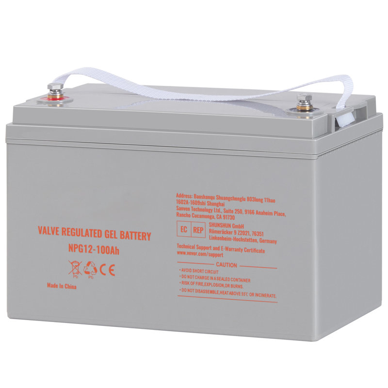 Batterie à cycle profond, 12 V 100 AH, batterie AGM marine rechargeable, courant d'auto-décharge élevé de 800 A, pour les applications marines solaires solaires hors-réseau de secours