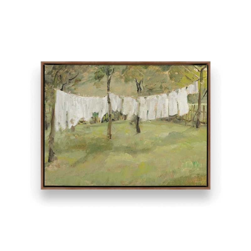 «Laundry Day I» par lettres et doublure imprimée à la machine, H 12 po x l 18 po, Brun