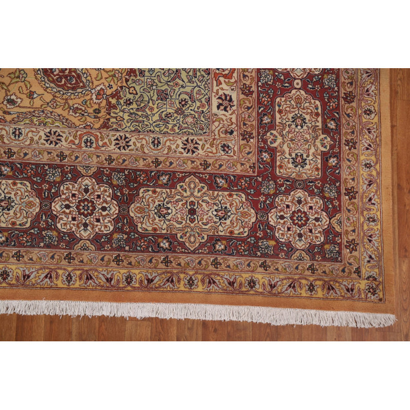Tapis persan à motif végétal Tabriz noué à la main 11 x 16