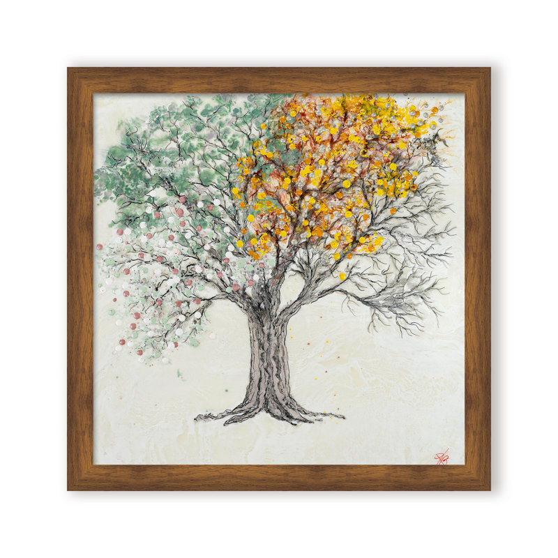 Nature Inspired "Changing Seasons" Canvas Wall Art By , 30" H x 30" W, Framed Print, Black
