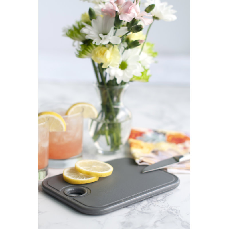 Gray Rectangular Non-Slip Plastic Cutting Board