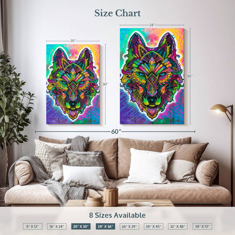 Brampt Wolf Shaman, 36" H x 24" W