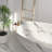67" Ink Spread With Gold Veining Freestanding Solid Surface Bathtub