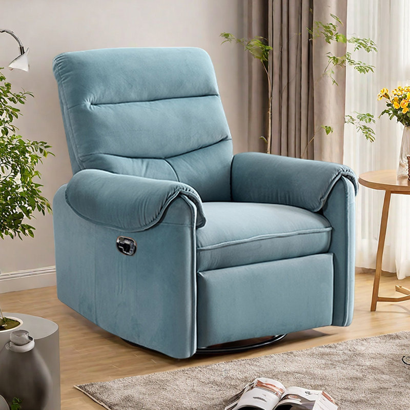 Fauteuil inclinable ergonomique rotatif simple avec poche, Bleu