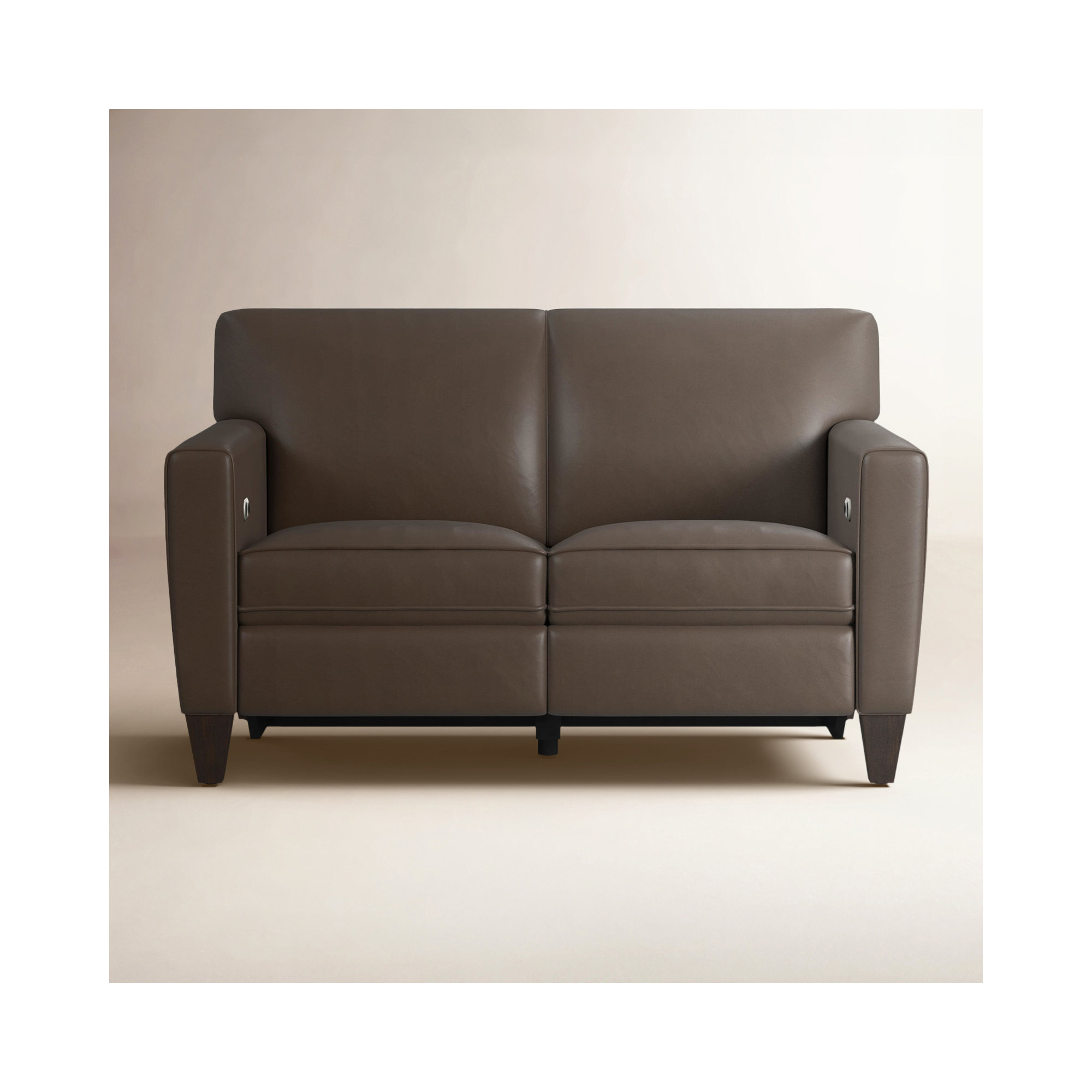 Osmin Foster Power Inclining Loveseat, Dark Brown Top Grain Leather