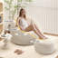 Méridienne 59 po, canapé en mousse à mémoire de forme haute densité en chenille brune, blanc-1015328870