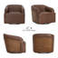 Fauteuil demi-tonneau pivotant en cuir véritable-784534201