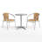 DuJuan 31.5'' Round Aluminum Indoor-Outdoor Table Set with 2 Rattan Chairs-24678267-95054460