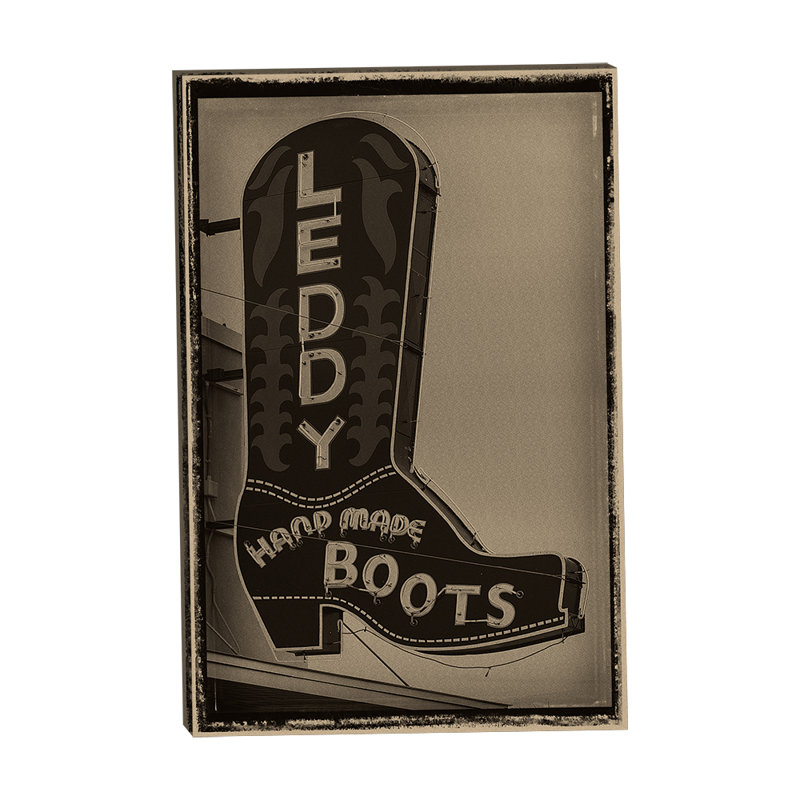 Signe de bottes de cowboy fait à la main 24 x 36