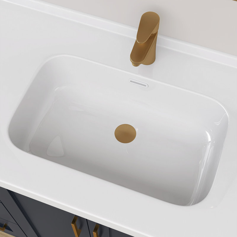 72 In. W X 22 In. D Solid Surface White Vanity Top Rectangular Single Sink Bathroom Vanity Top In Glossy White