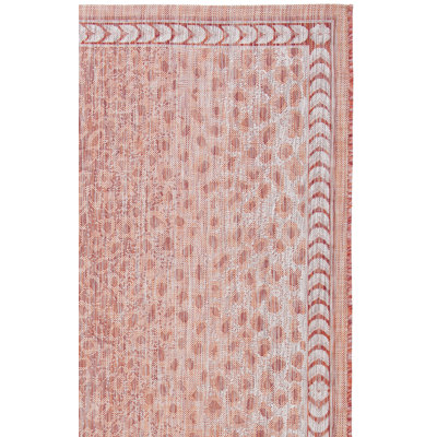 Lomawai Animal Print Power Loom Rust/Beige Indoor/Outdoor Area Rug