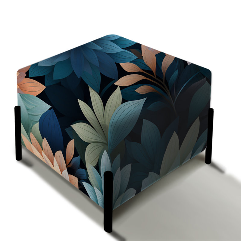 Mindful Aw Awed Mediation I - Repose-pieds carré floral
