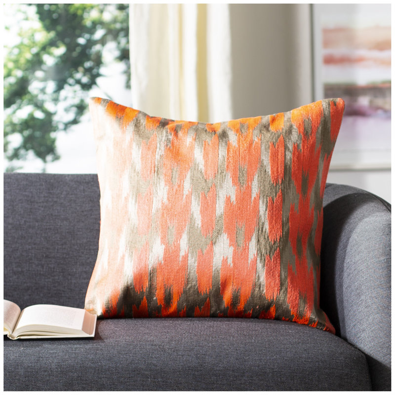 Boho Chic Throw Pillow, Neon/Tangerine
