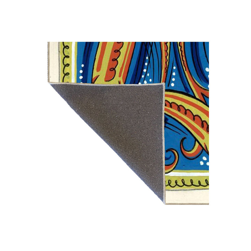 Tapis bleu tissé lavable à la machine, Tapis de couloir 3 pi 3 po x 9 pi 10 po