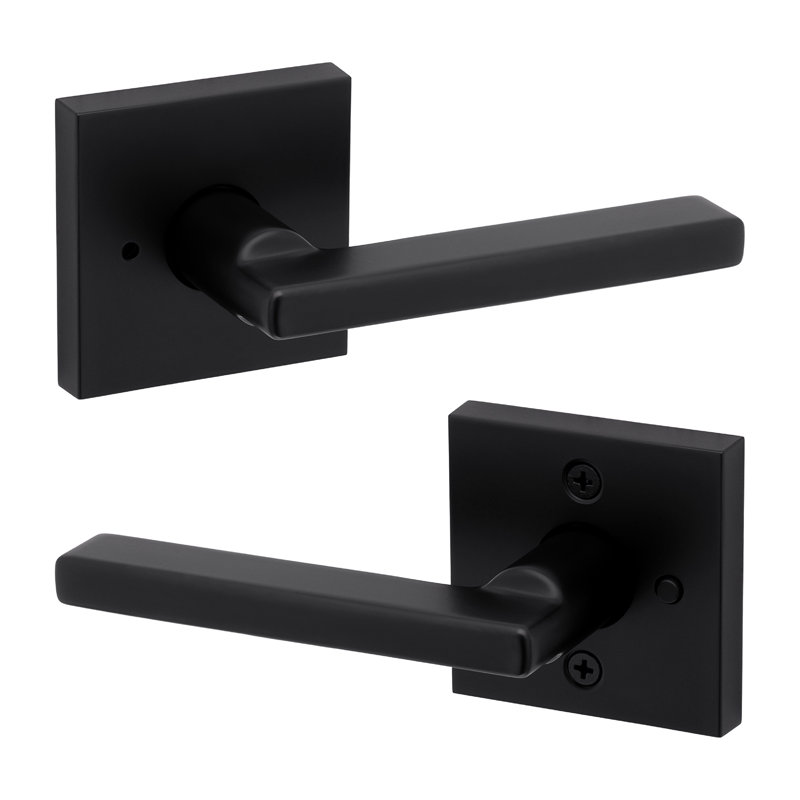 Levier de porte de passage Halifax pour couloir / garde-robe, Noir mat, Intimité