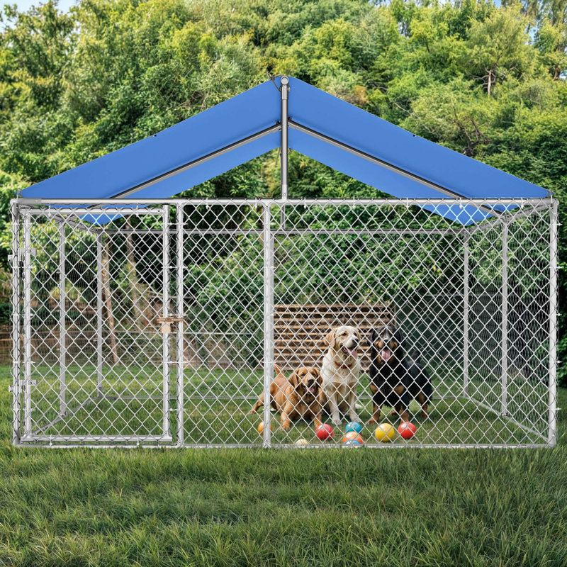 Metal Yard Kennel, 70.8" H x 117.6" W x 117.6" D