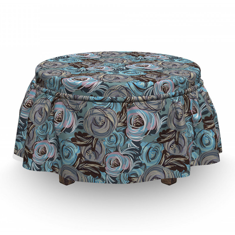 Housse pour repose-pieds de bouquet de roses botanique