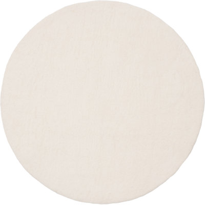 Round Wool Hand Woven Shaggy Area Rug