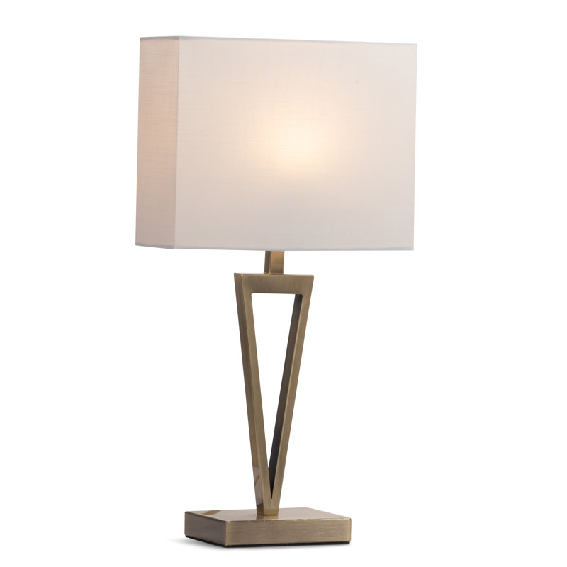 Airianna TABLE LAMP CW LINEN SHADE, Ivory/White, Gold