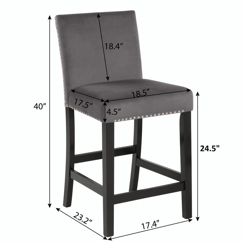 Tabouret de comptoir Ilja Cobre, Gris