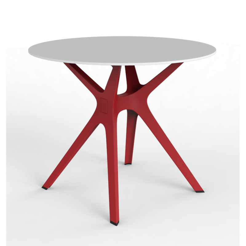 Vela Round Dining Table, White, Red