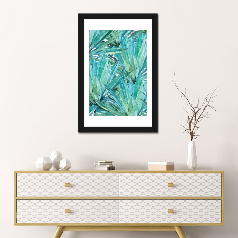 «Agave» par 83 Oranges - Giclée sur toile tendue avec châssis, H 24 po x l 16 po x P 1 po, Papier d'art encadré noir, Blanc