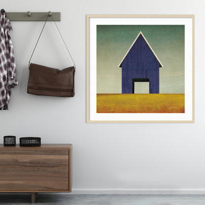 «Navy Barn Summer» par Ryan Fowler, reproduction d'art encadrée sur bois