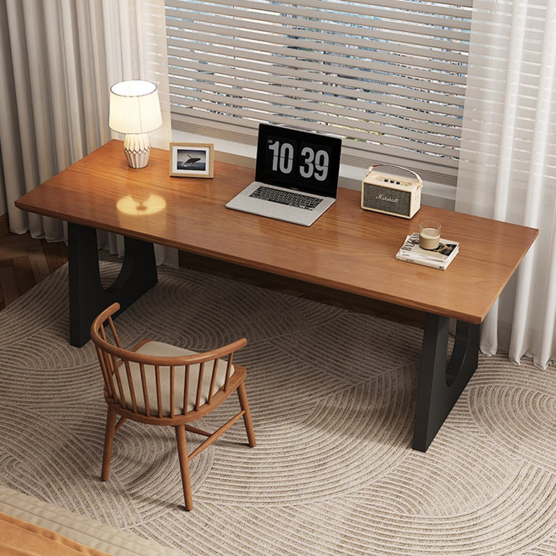 Bureau d'écriture rectangulaire en bois massif brun, H 29,53 po x l 70,87 po x P 23,62 po