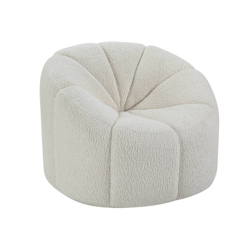 Fauteuil en sherpa blanc Osmash avec pivot