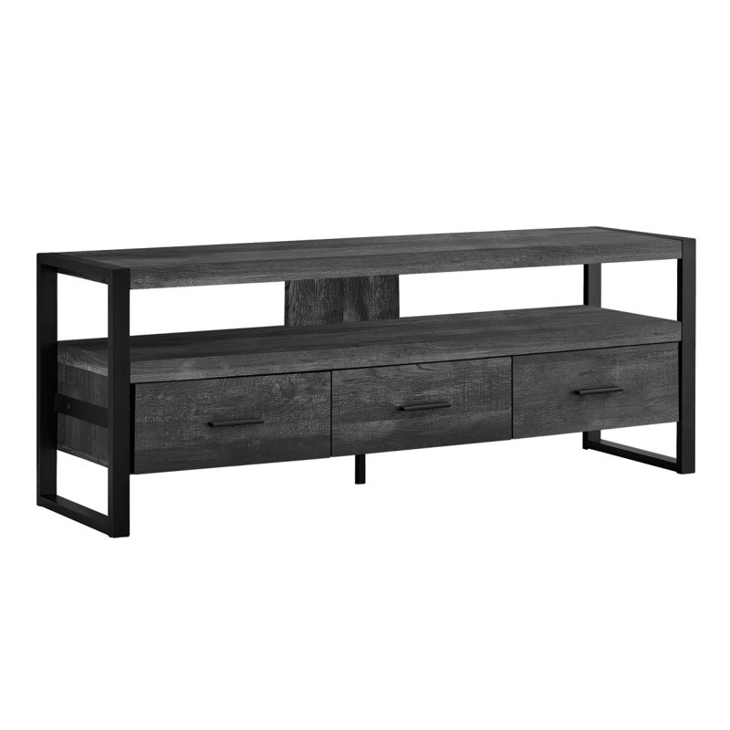 60 Inch Console Media Entertainment Center Storage Drawers, Black