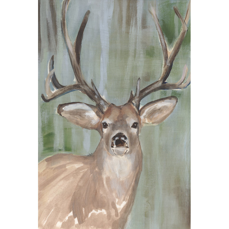 «Roame Buck I» par Annie Warren - peinture sur toile tendue, H 30 po x l 20 po