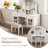 44.4" Makeup Vanity With 28.4" Swivel Mirror, 5 Different Drawers, 2 Adjustable Cabinets, White Finish, Space Bedroom Dressing Station Desk