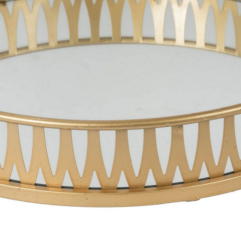 Plateau de coiffeuse en métal et verre