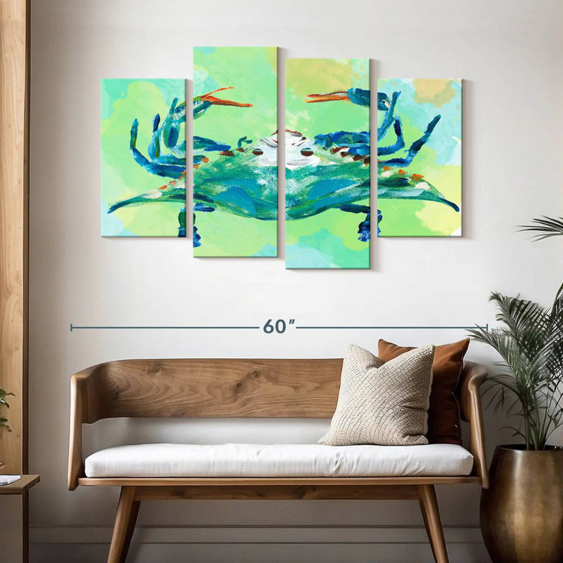 Brampt aquarelle créatures de la mer I, H 32 po x l 52 po