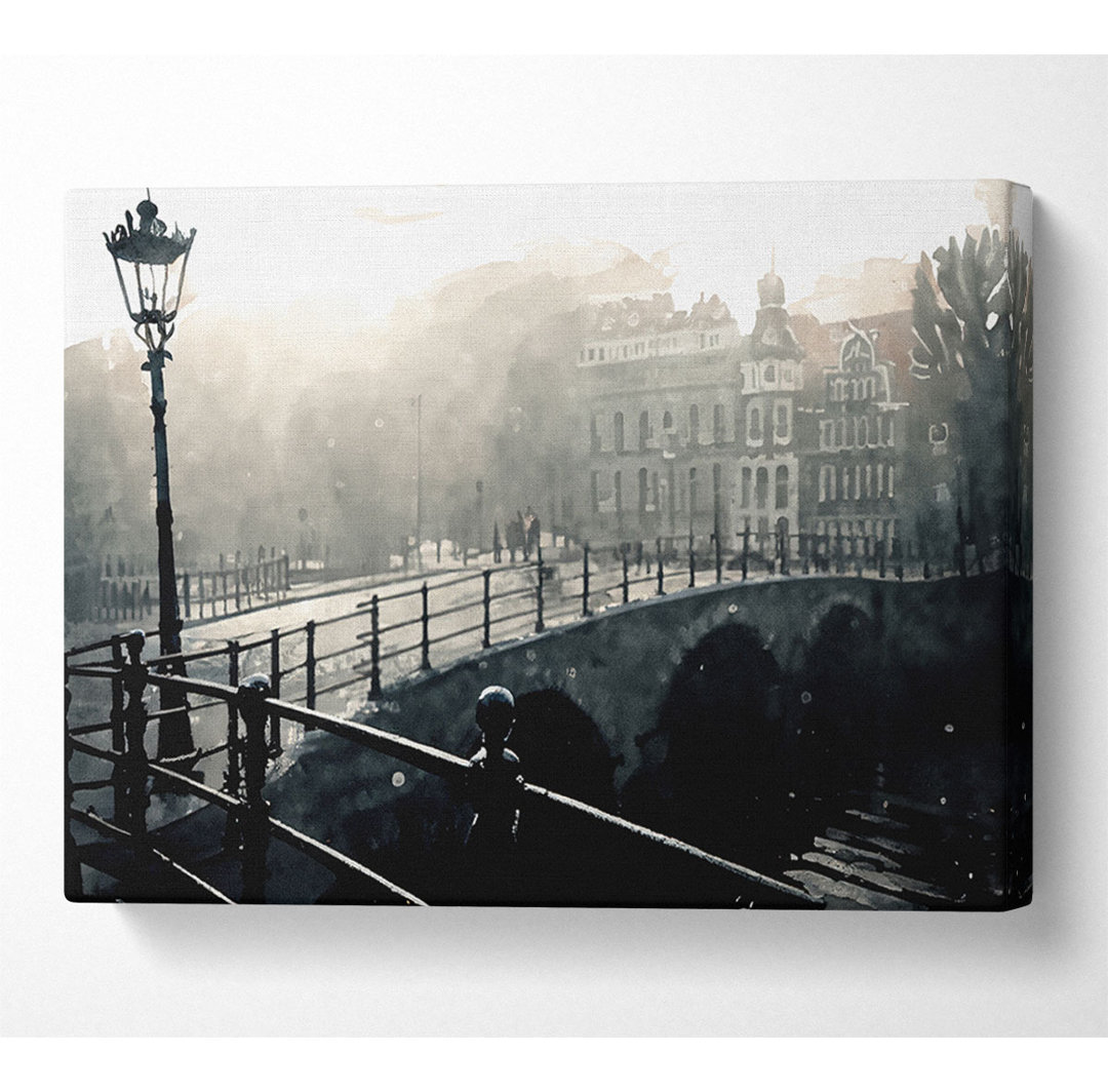 Misty Amsterdam - Kunstdrucke auf Leinwand - Wrapped Canvas