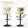 Swivel Adjustable Height Bar Stools with Footrest and Thick Cushion Curved Backrest(Set of 2)