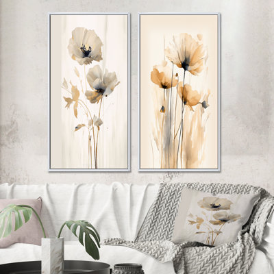2 pièces sur toile - Coquelicots éclatants