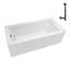 Baignoire en alcôve en acrylique blanc brillant avec drain extérieur 60 po x 32 po Streamline-101699628