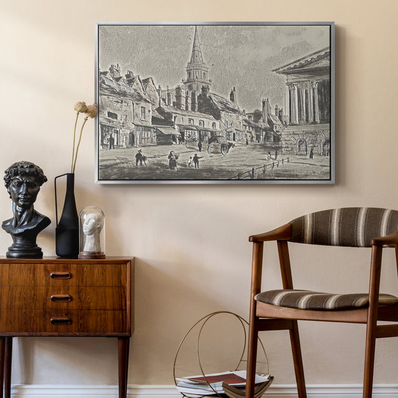 Croquis rétro-XLI, H 17 po x l 25 po x P 2 po, Toile argentée avec cadre flottant