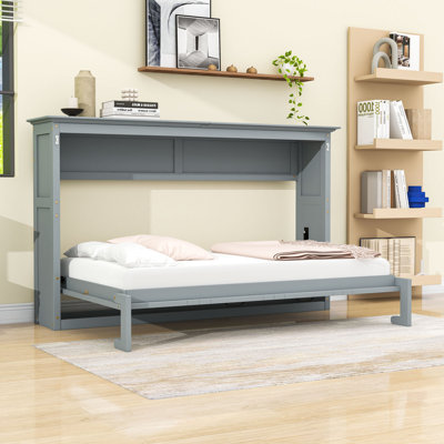 Lit simple escamotable en bois avec lattes