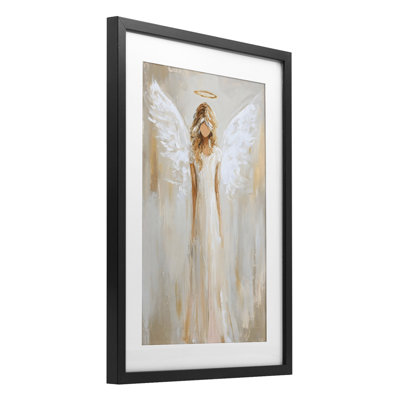Divine Robe Angel Framed Print Under Glass, design by Petal Prints Design