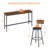 Long Bar Table Set with PU Upholstered Bar Stools, Industrial Bar Table and Chairs for Kitchen Breakfast Table, Living Room, Banquet Hall-97439633-123637070