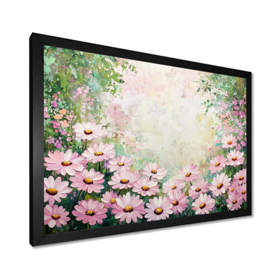 Décoration murale marguerite rose printemps I - marguerites