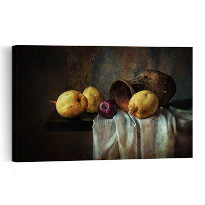 «Rustic Pears And Jug Classic Rustic Traditional Fruit», reproduction d'art murale