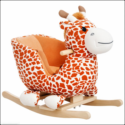 Chaise pour enfant à bascule en peluche avec chants interactifs et tissu doux